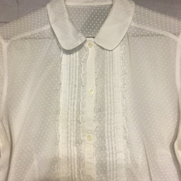 Adorale sheerr Boho, punk rock white blouse - Picture 2 of 8